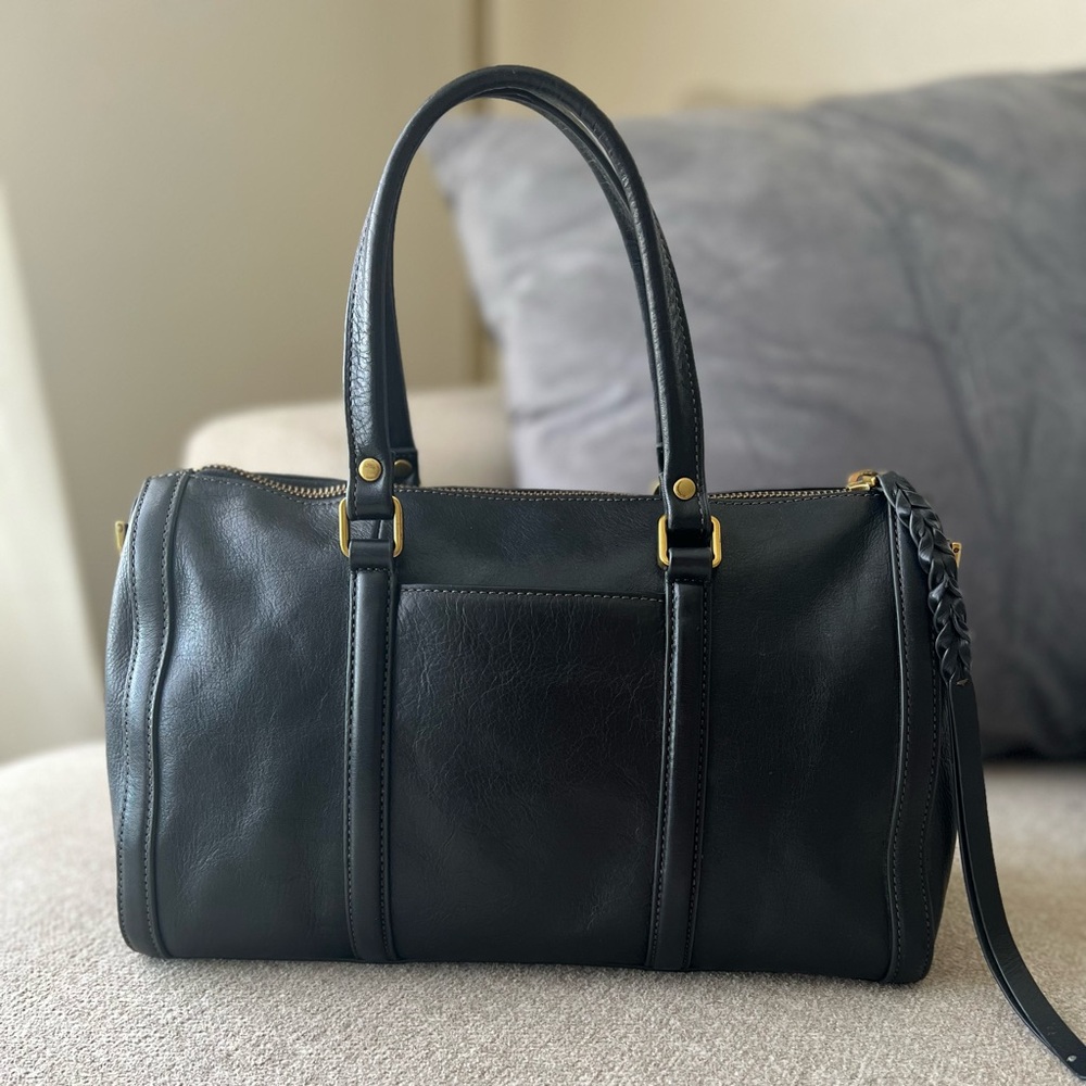 Fossil Kendall Satchel Purse Genuine Black leather Medium size